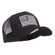 Silver American Flag Embroidered Mesh Cap