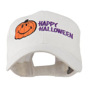 Happy Halloween Smile Pumpkin Embroidered Cap