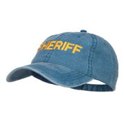 Sheriff Embroidered Washed Buckled Cap