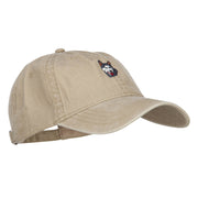 Siberian Husky Embroidered Washed Buckled Cap