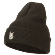 Siberian Husky Embroidered Long Beanie