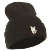 Siberian Husky Embroidered Long Beanie