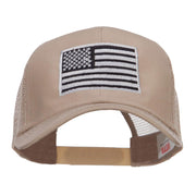 Silver American Flag Embroidered Mesh Cap