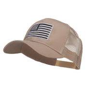 Silver American Flag Embroidered Mesh Cap