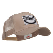 Silver American Flag Embroidered Mesh Cap