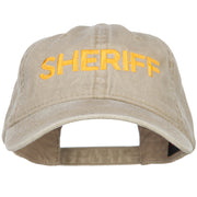 Sheriff Embroidered Washed Buckled Cap