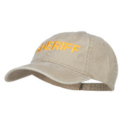 Sheriff Embroidered Washed Buckled Cap