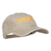 Sheriff Embroidered Washed Buckled Cap