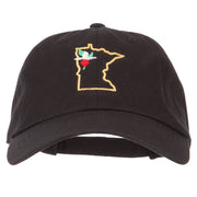 Minnesota Showy Lady's Slippers with Map Embroidered Unstructured Cap