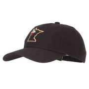 Minnesota Showy Lady's Slippers with Map Embroidered Unstructured Cap