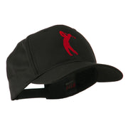 Silhouette of Golfer Swing Embroidered Cap