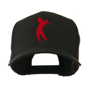 Silhouette of Golfer Swing Embroidered Cap