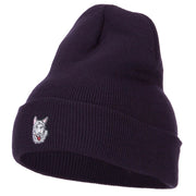 Siberian Husky Embroidered Long Beanie