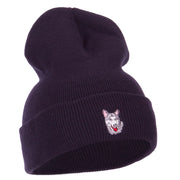 Siberian Husky Embroidered Long Beanie