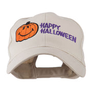 Happy Halloween Smile Pumpkin Embroidered Cap