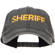 Sheriff Embroidered Washed Buckled Cap