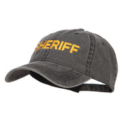 Sheriff Embroidered Washed Buckled Cap