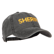 Sheriff Embroidered Washed Buckled Cap