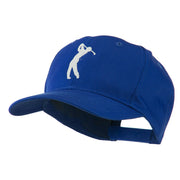 Silhouette of Golfer Swing Embroidered Cap