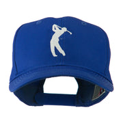 Silhouette of Golfer Swing Embroidered Cap