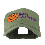 Happy Halloween Smile Pumpkin Embroidered Cap