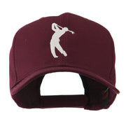 Silhouette of Golfer Swing Embroidered Cap