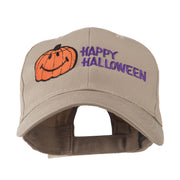 Happy Halloween Smile Pumpkin Embroidered Cap