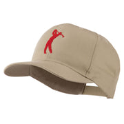 Silhouette of Golfer Swing Embroidered Cap