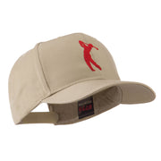 Silhouette of Golfer Swing Embroidered Cap