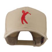 Silhouette of Golfer Swing Embroidered Cap