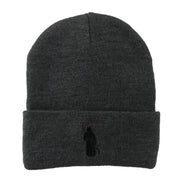 Halloween Solid Image of the Grim Reaper Embroidered Long Beanie