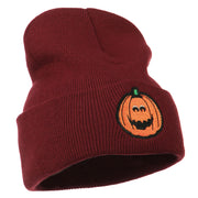 Halloween Surprised Jack o Lantern Embroidered Long Beanie