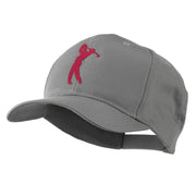 Silhouette of Golfer Swing Embroidered Cap