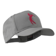 Silhouette of Golfer Swing Embroidered Cap