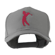 Silhouette of Golfer Swing Embroidered Cap