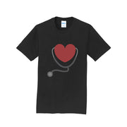 Stethoscope Heart Crew Neck T-Shirt Graphic Shirt