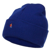 Mini Sailboat Embroidered Long Beanie