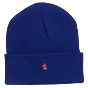 Mini Sailboat Embroidered Long Beanie