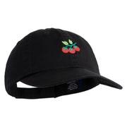 Tomato Vine Embroidered Low Profile Dyed Cotton Twill Cap - Black OSFM