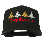 Merry Christmas Trees Embroidered Cap