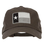 Silver Texas Flag Embroidered Unstructured Washed Cap