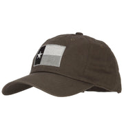 Silver Texas Flag Embroidered Unstructured Washed Cap