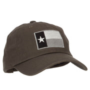 Silver Texas Flag Embroidered Unstructured Washed Cap