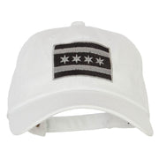 Silver Chicago Flag Embroidered Unstructured Washed Cap