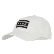 Silver Chicago Flag Embroidered Unstructured Washed Cap