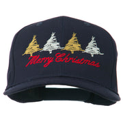 Merry Christmas Trees Embroidered Cap