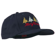 Merry Christmas Trees Embroidered Cap