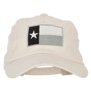 Silver Texas Flag Embroidered Unstructured Washed Cap