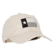 Silver Texas Flag Embroidered Unstructured Washed Cap