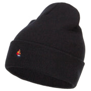 Mini Sailboat Embroidered Long Beanie